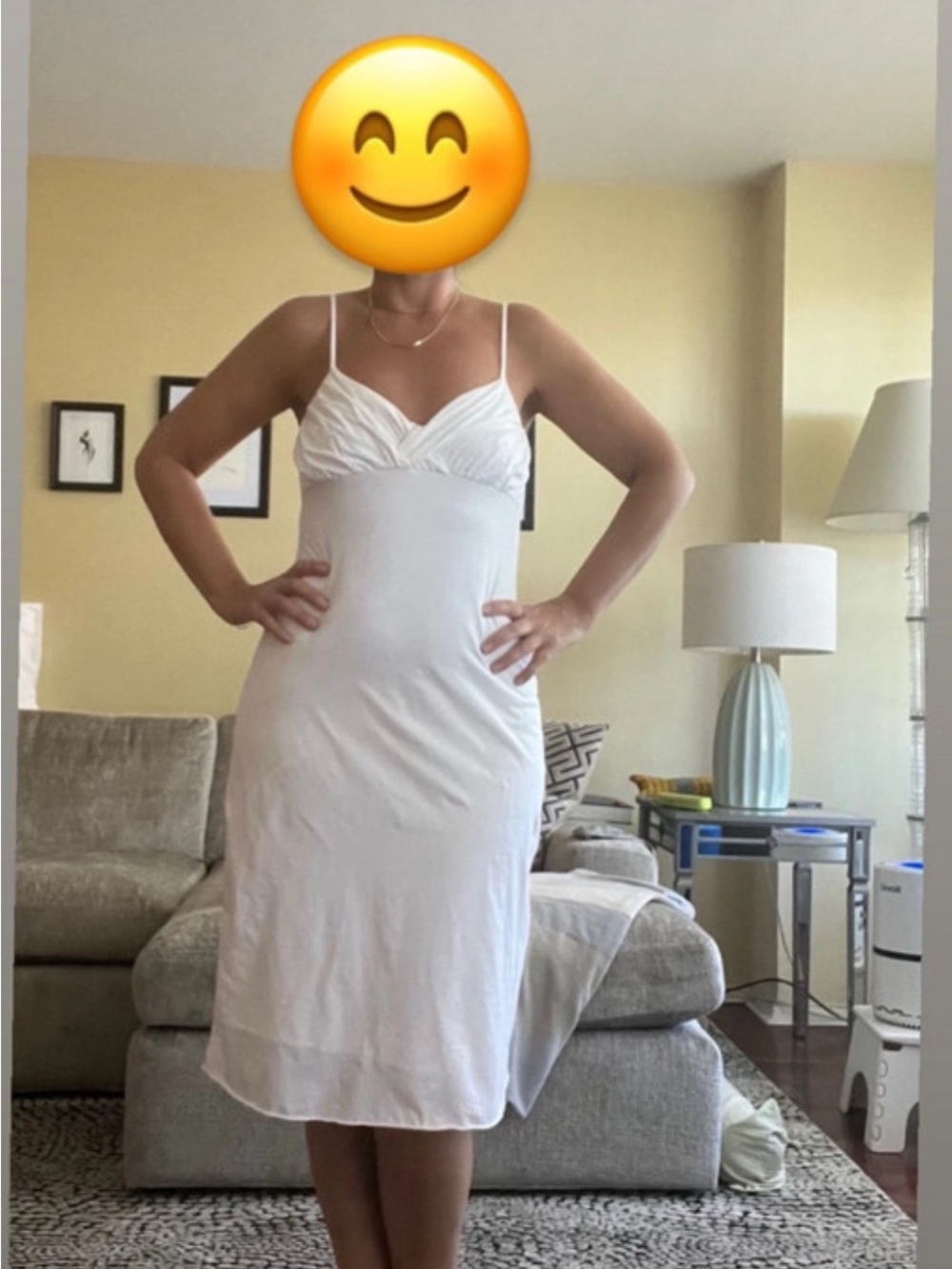 Velvet by Graham and Spencer Women’s White Slip Dress with Spaghetti Straps